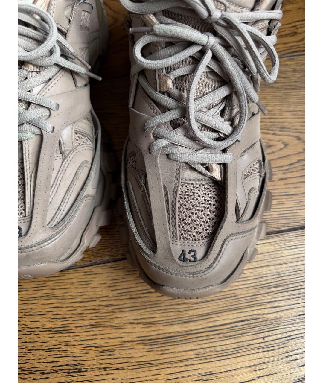 BALENCIAGA Коричневые кожаные низкие кроссовки / кеды, фото 6