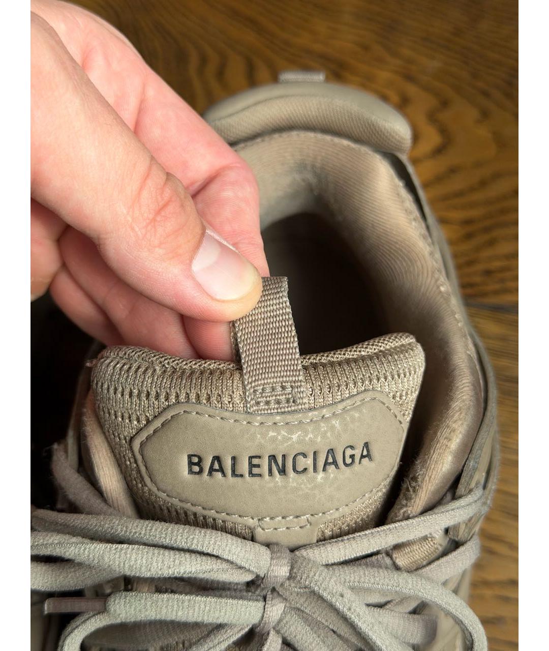 BALENCIAGA Коричневые кожаные низкие кроссовки / кеды, фото 8