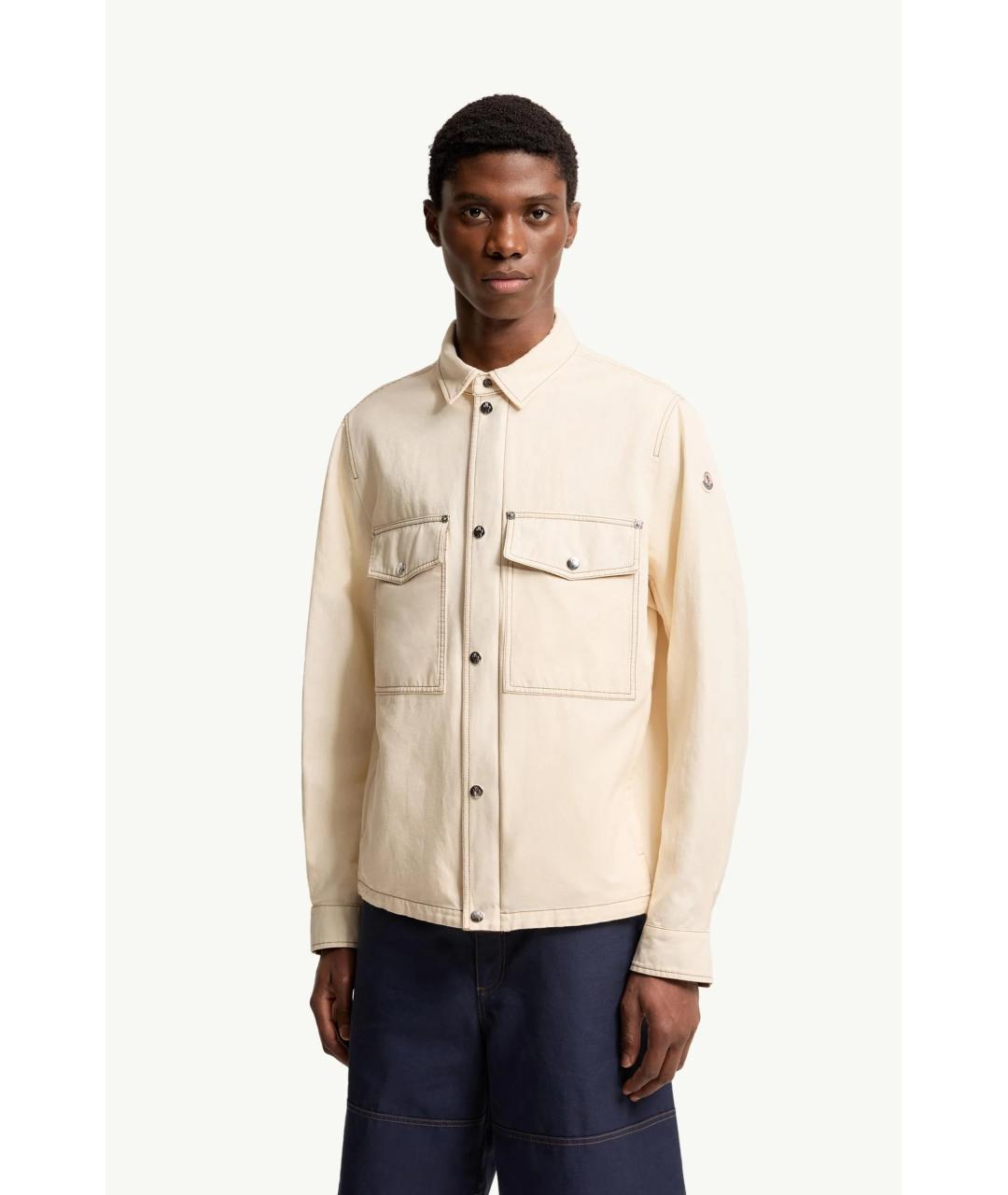 MONCLER Бежевая хлопковая куртка, фото 2
