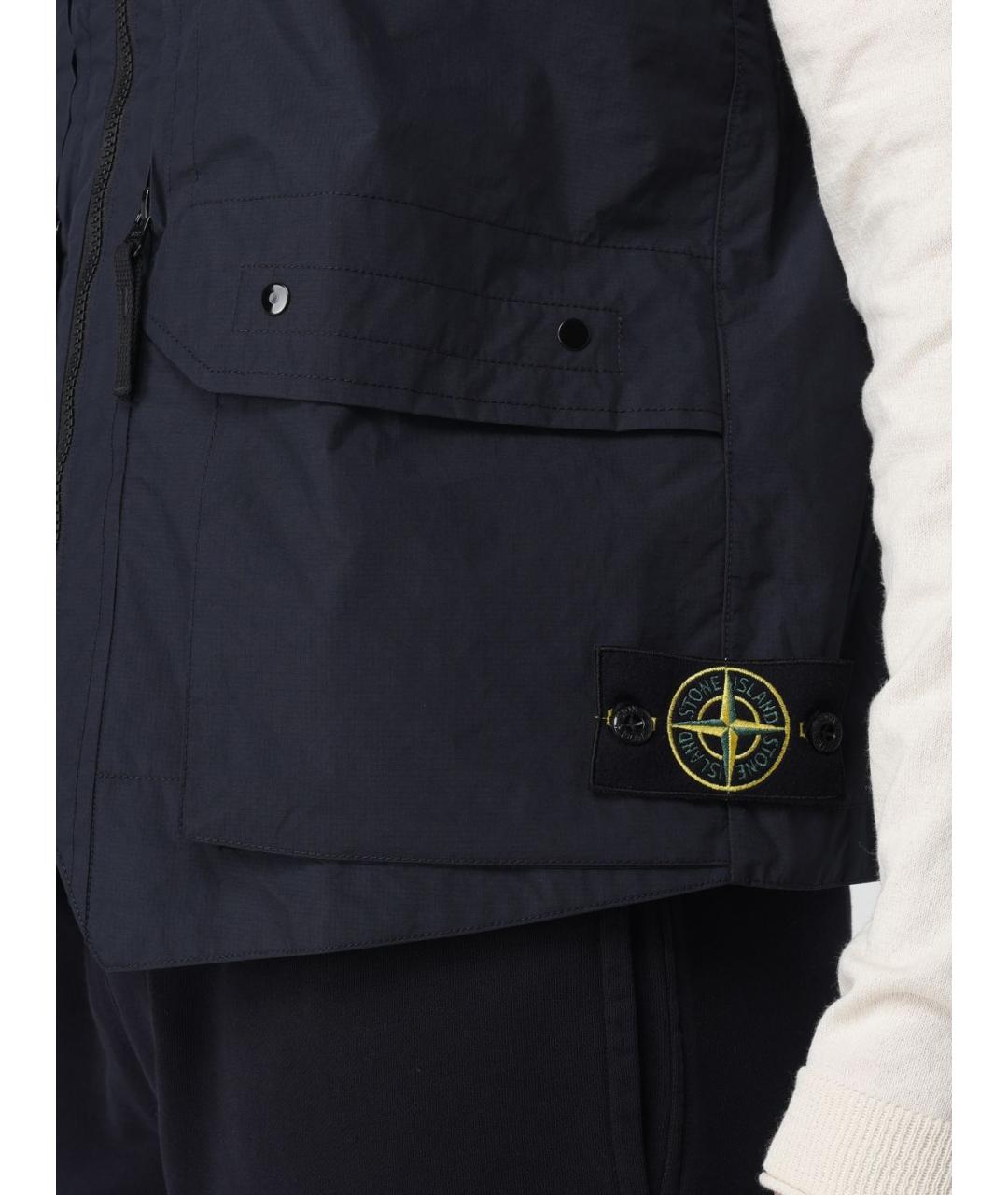 STONE ISLAND Темно-синяя жилетка, фото 4