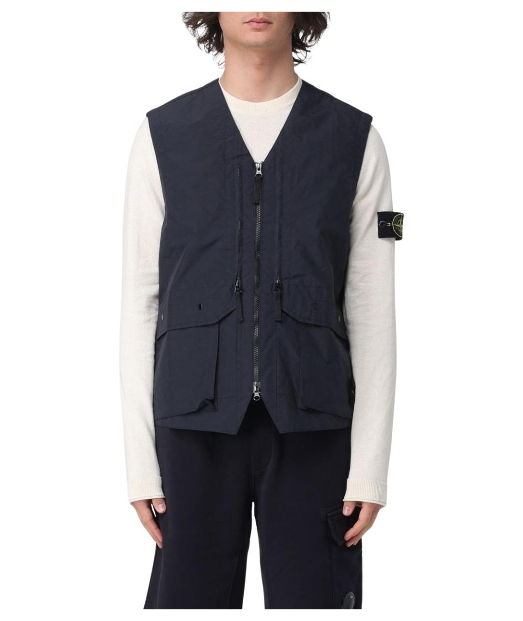 STONE ISLAND Темно-синяя жилетка, фото 1