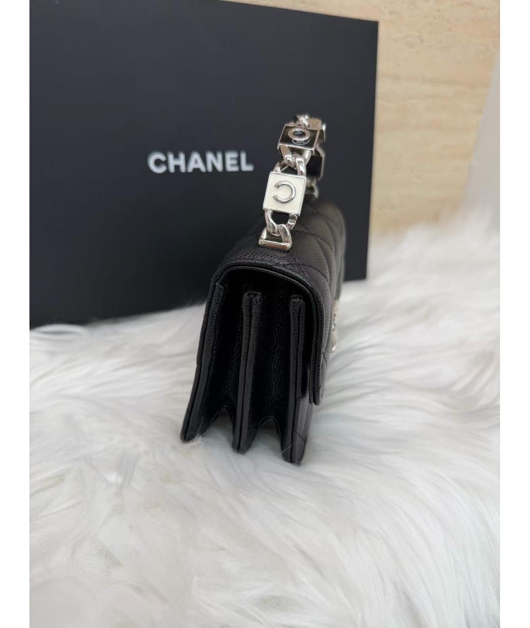 CHANEL Черная кожаная сумка с короткими ручками, фото 7