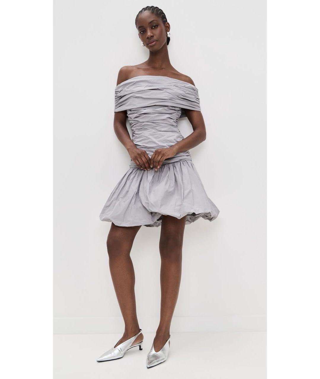 ROTATE Серое коктейльное платье, фото 3