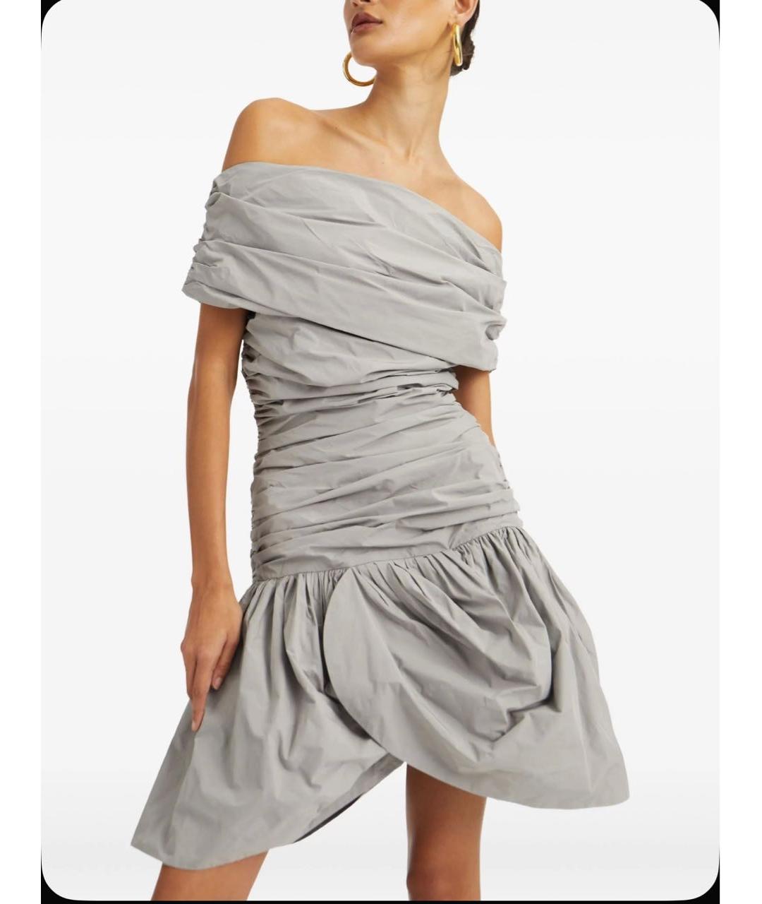 ROTATE Серое коктейльное платье, фото 4