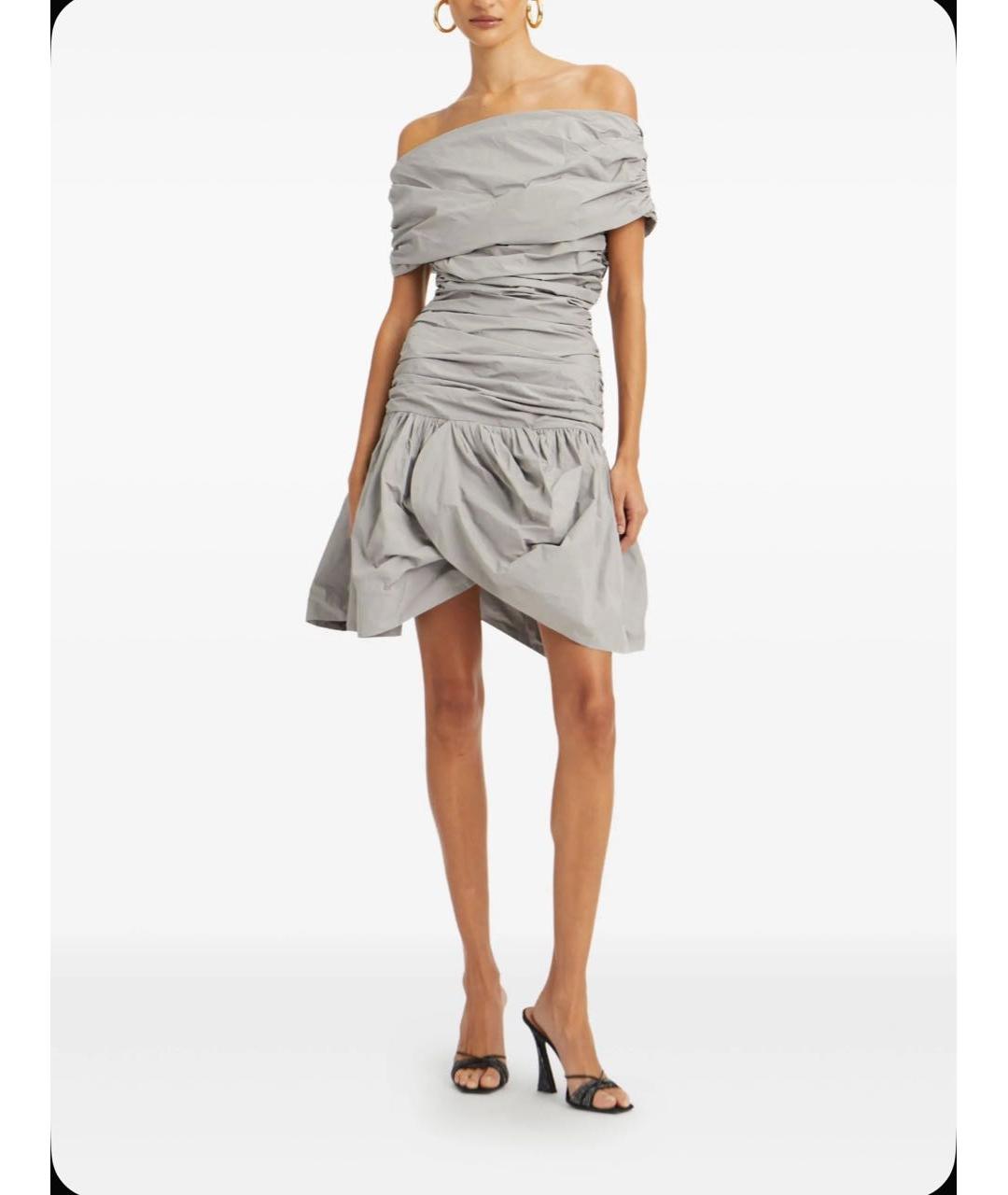 ROTATE Серое коктейльное платье, фото 2