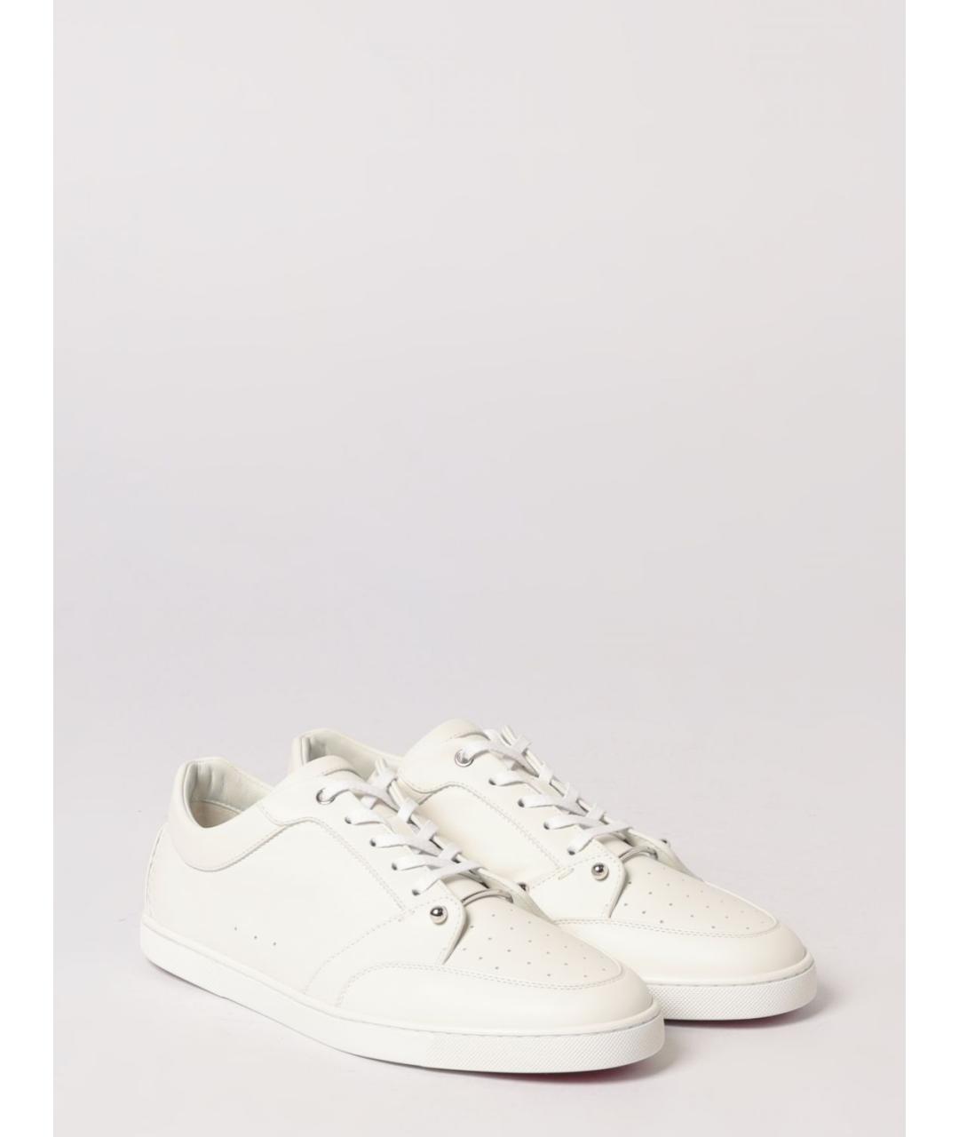 CHRISTIAN LOUBOUTIN Белые кожаные низкие кроссовки / кеды, фото 2
