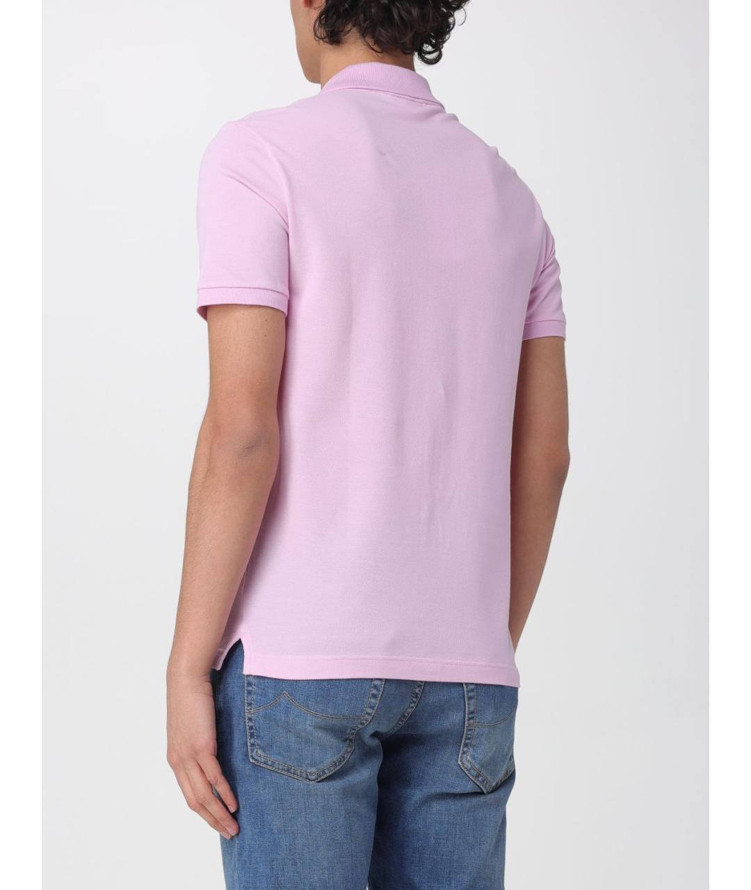 LACOSTE Розовое хлопковое поло с коротким рукавом, фото 2