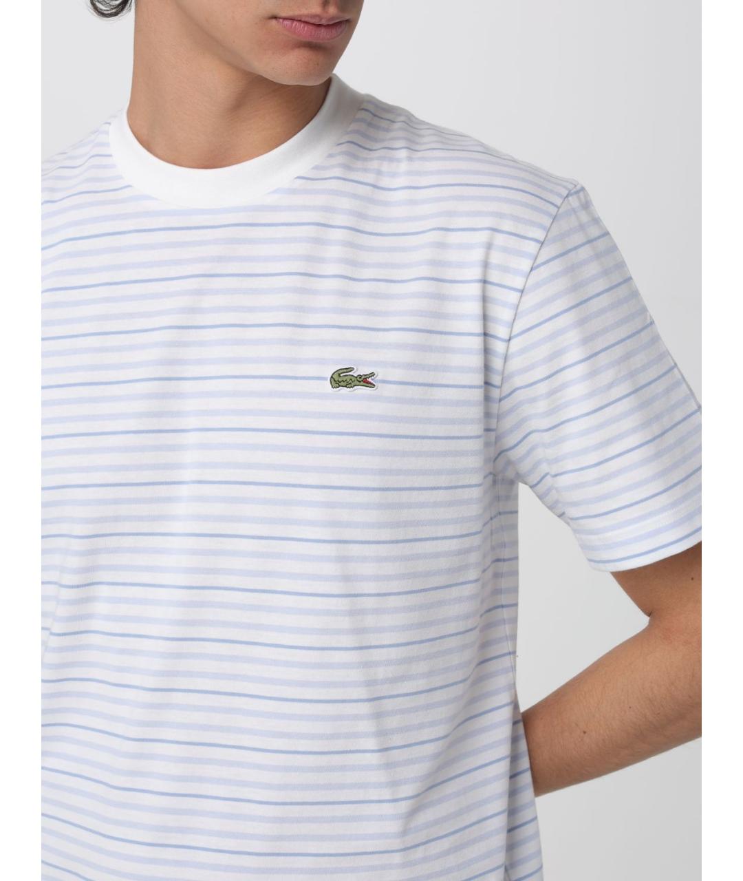LACOSTE Голубая хлопковая футболка, фото 3