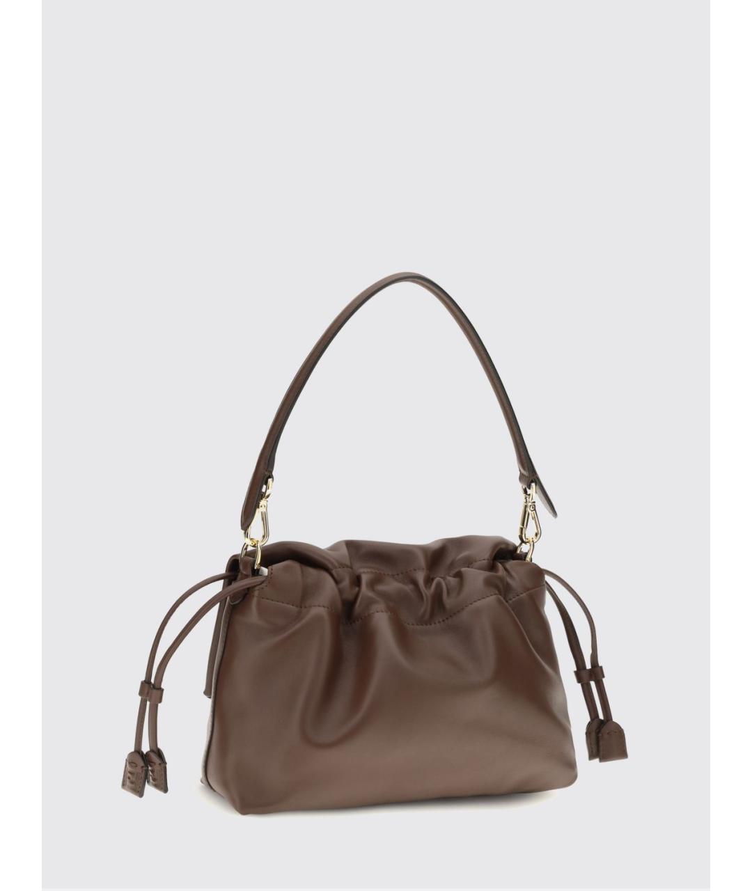 FENDI Коричневая кожаная сумка через плечо, фото 2