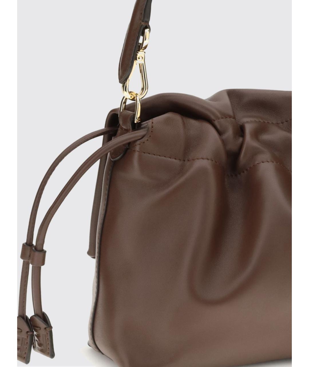 FENDI Коричневая кожаная сумка через плечо, фото 3