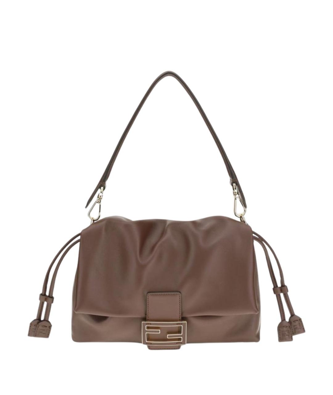 FENDI Коричневая кожаная сумка через плечо, фото 1