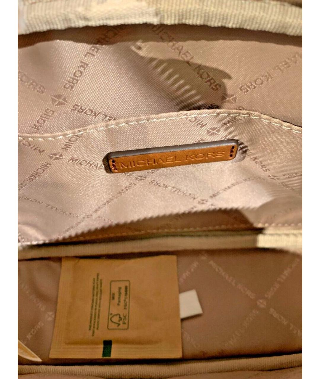 MICHAEL KORS Бежевая сумка через плечо из искусственной кожи, фото 5