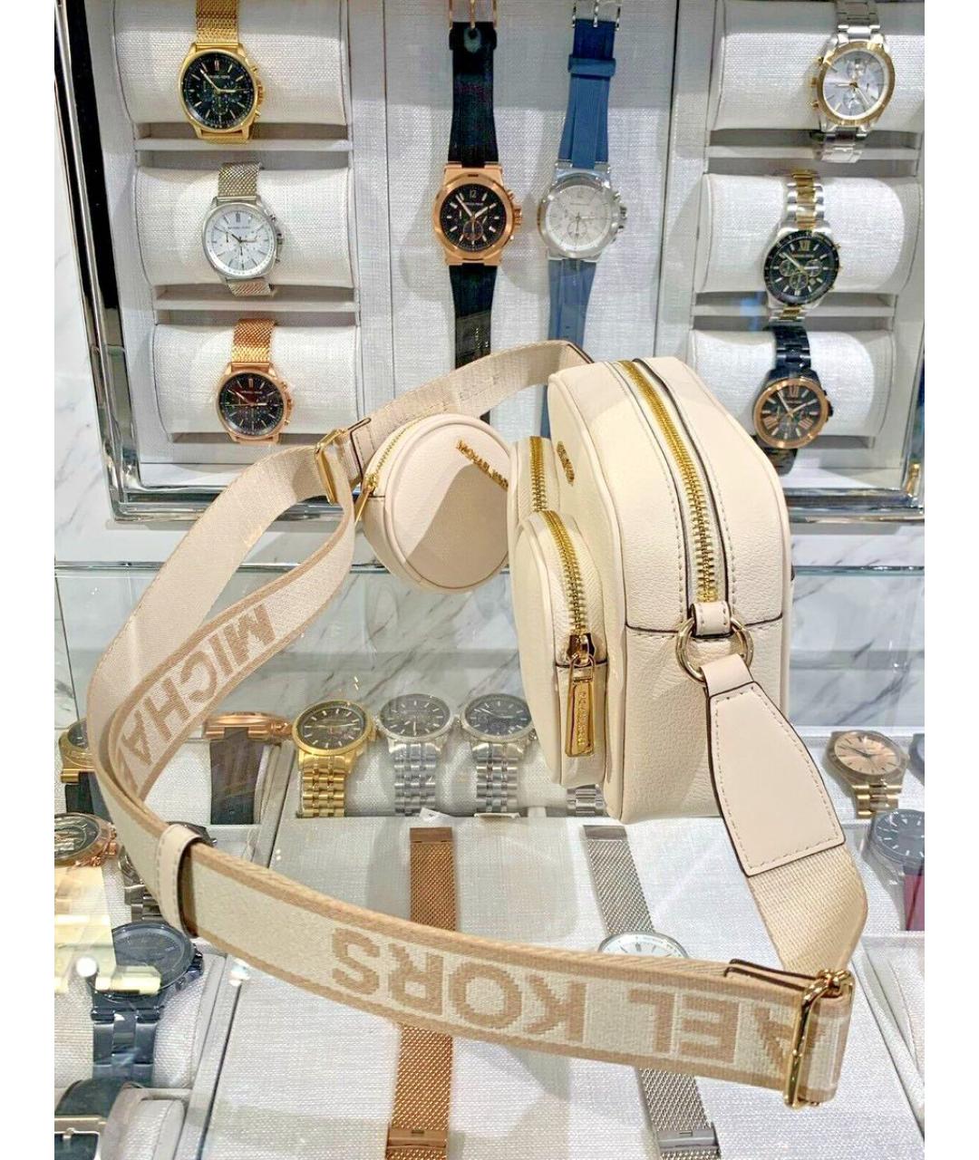 MICHAEL KORS Бежевая сумка через плечо из искусственной кожи, фото 2