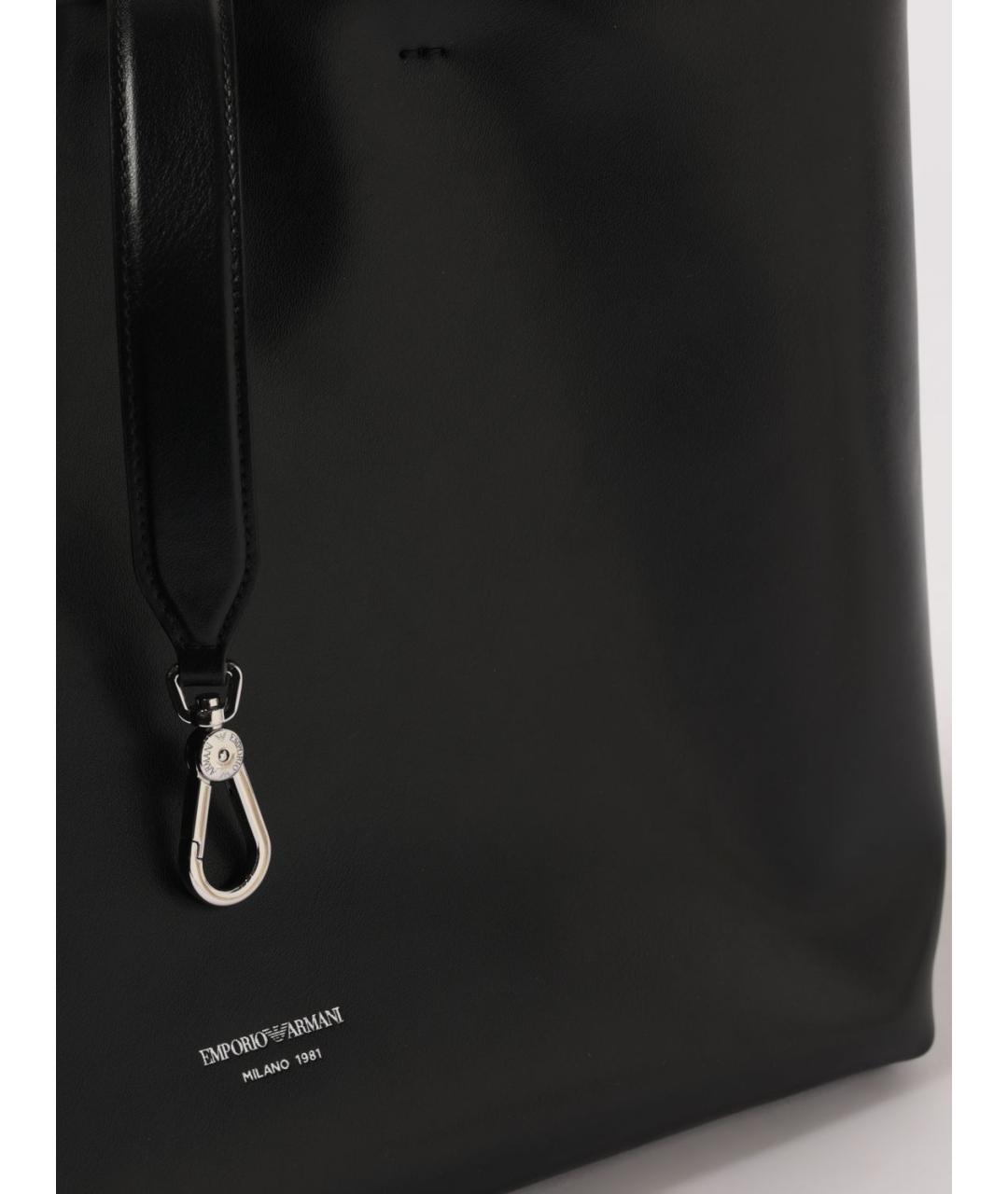 EMPORIO ARMANI Черная кожаная сумка через плечо, фото 3