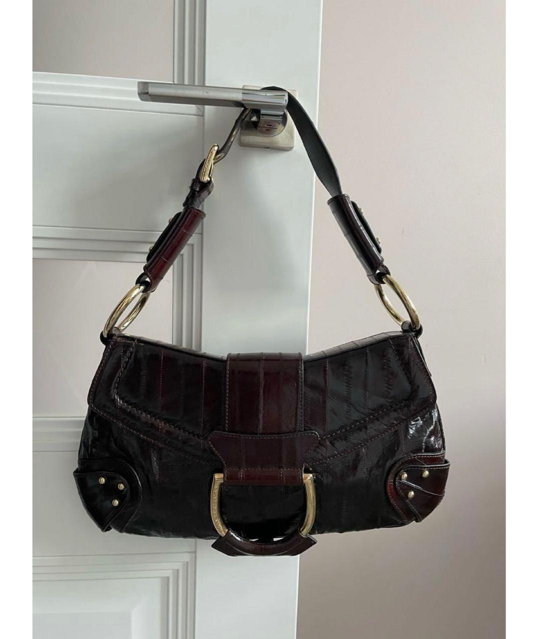 DOLCE&GABBANA Коричневая сумка с короткими ручками из экзотической кожи, фото 5