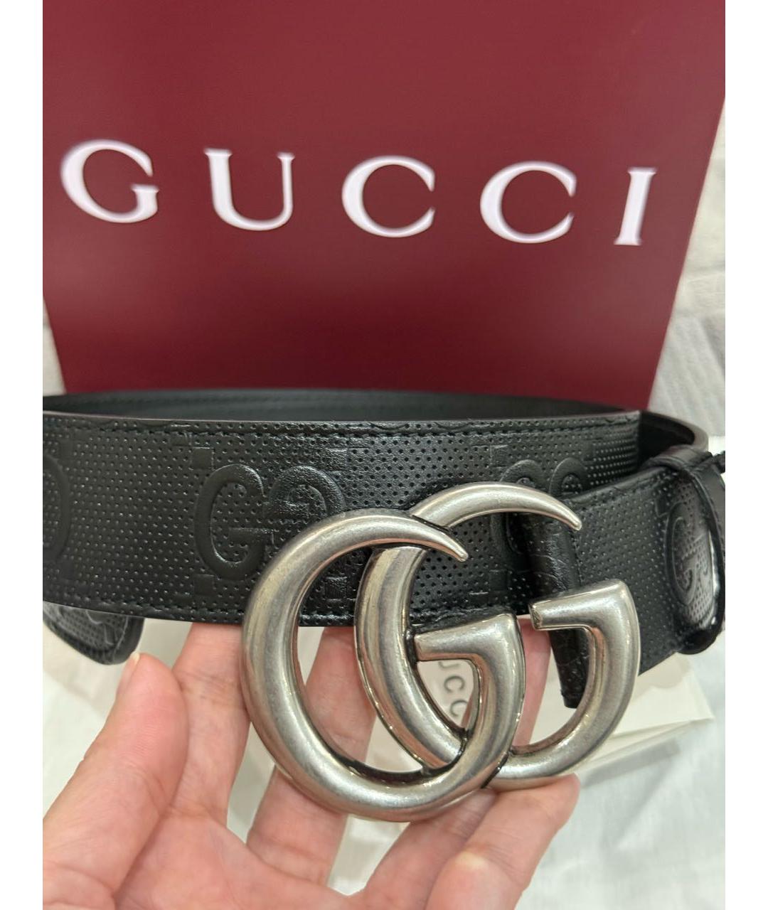 GUCCI Черный кожаный ремень, фото 2