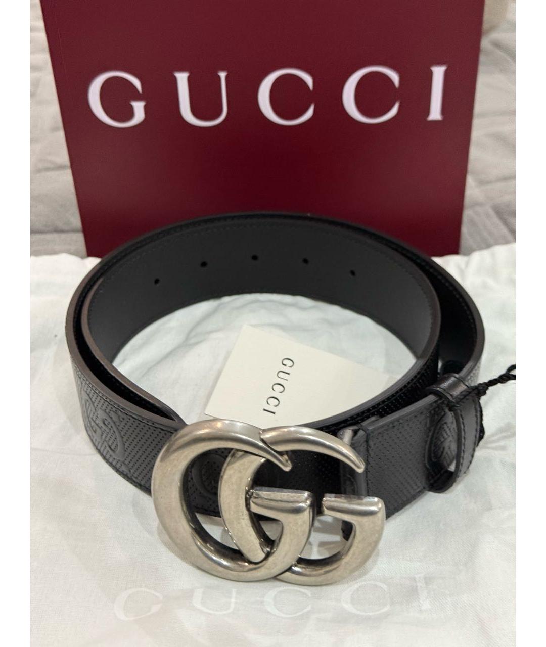 GUCCI Черный кожаный ремень, фото 3