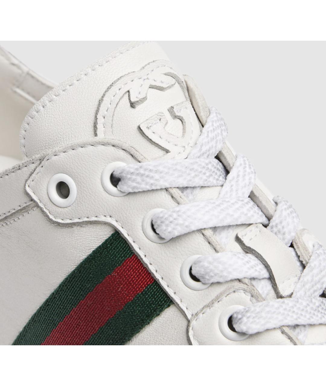 GUCCI Белые кожаные кеды, фото 3