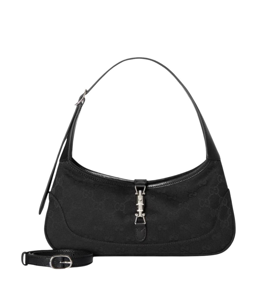 GUCCI Черная жаккардовая сумка через плечо, фото 1