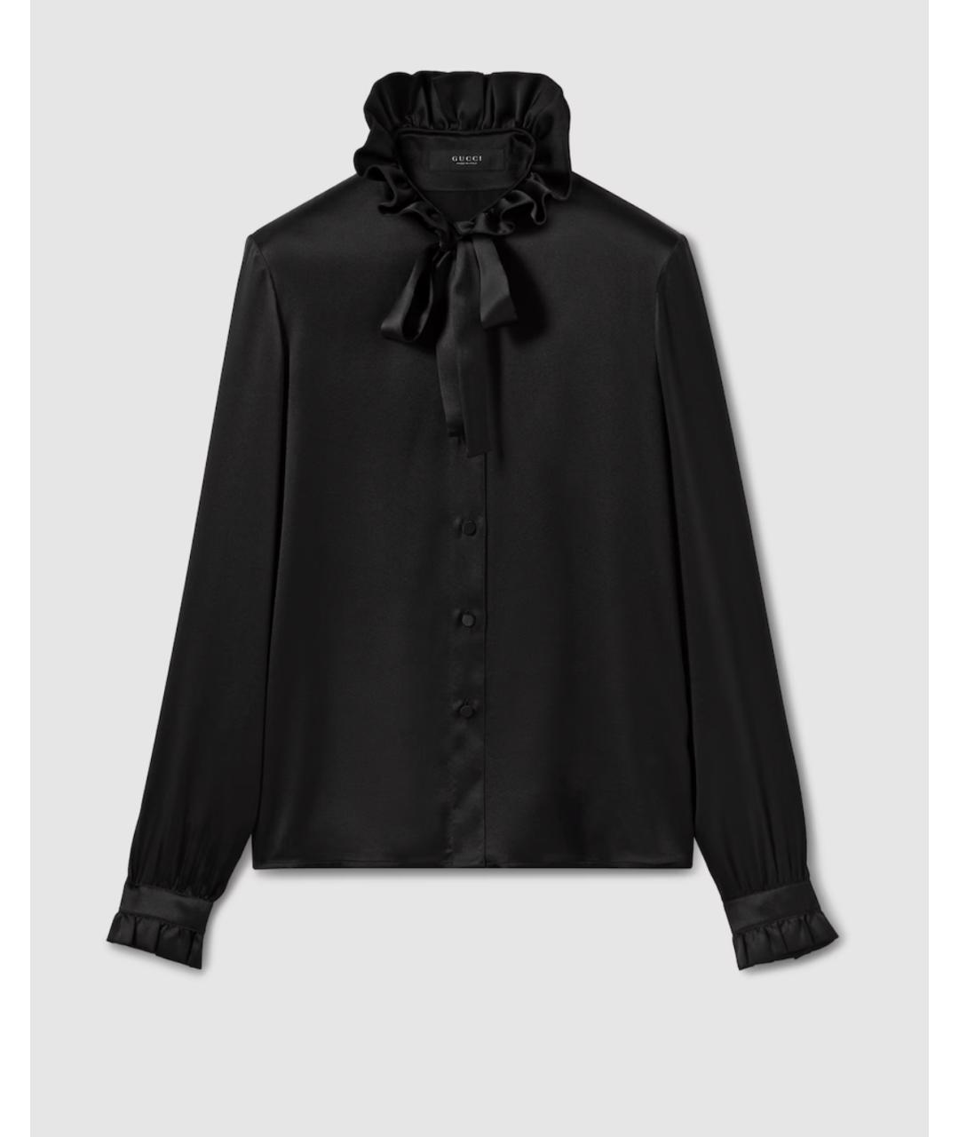 GUCCI Черная шелковая блузы, фото 5