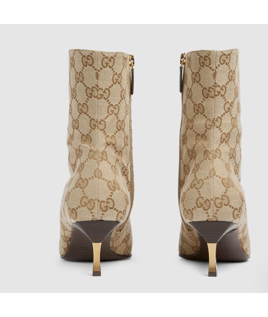 GUCCI Бежевые текстильные ботильоны, фото 3