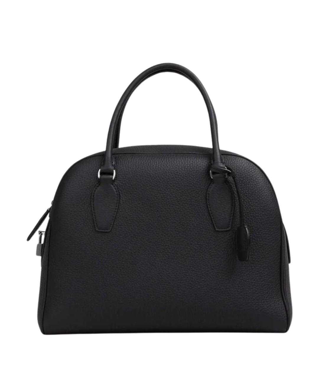 THE ROW Черная кожаная сумка с короткими ручками, фото 1