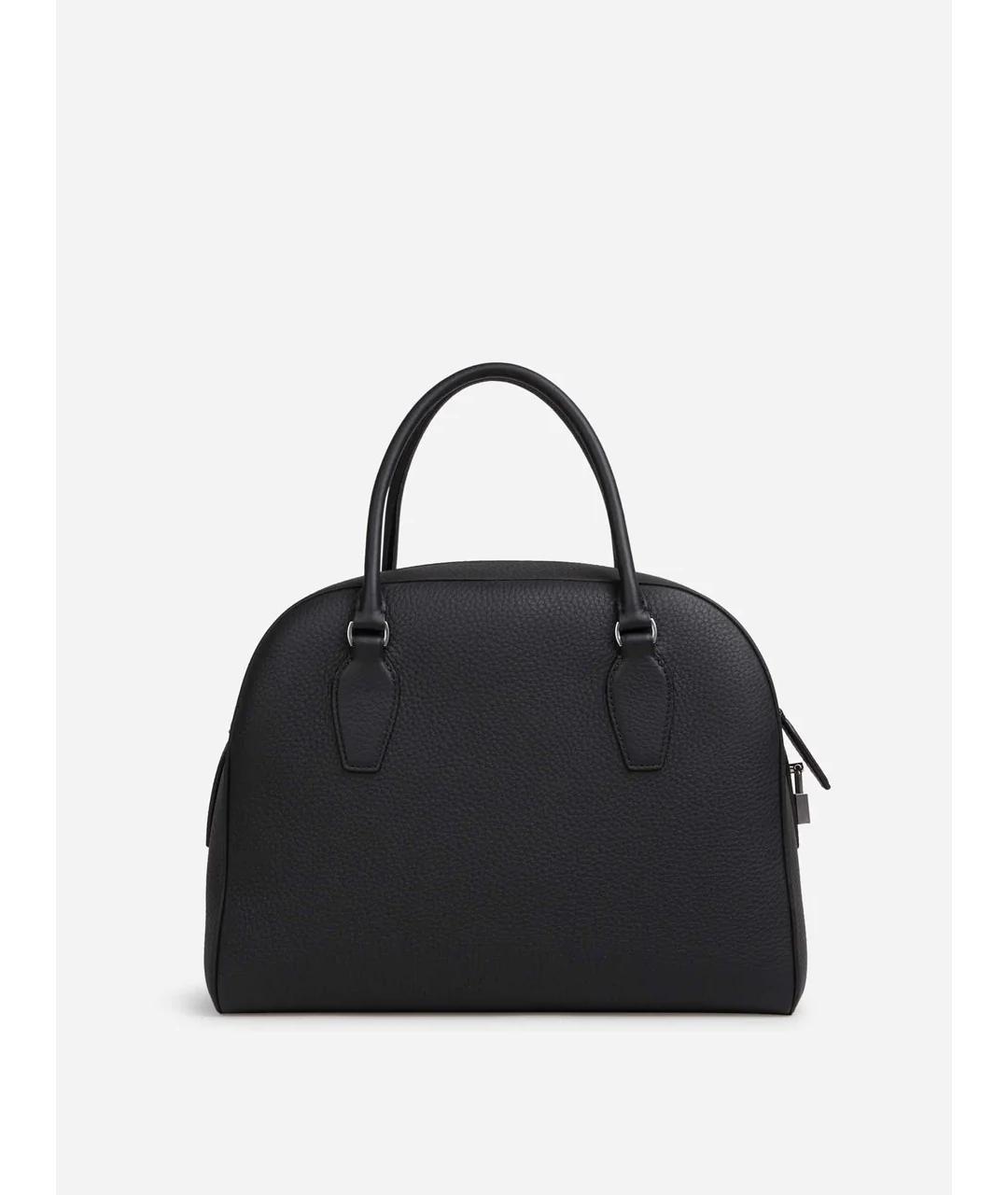 THE ROW Черная кожаная сумка с короткими ручками, фото 3