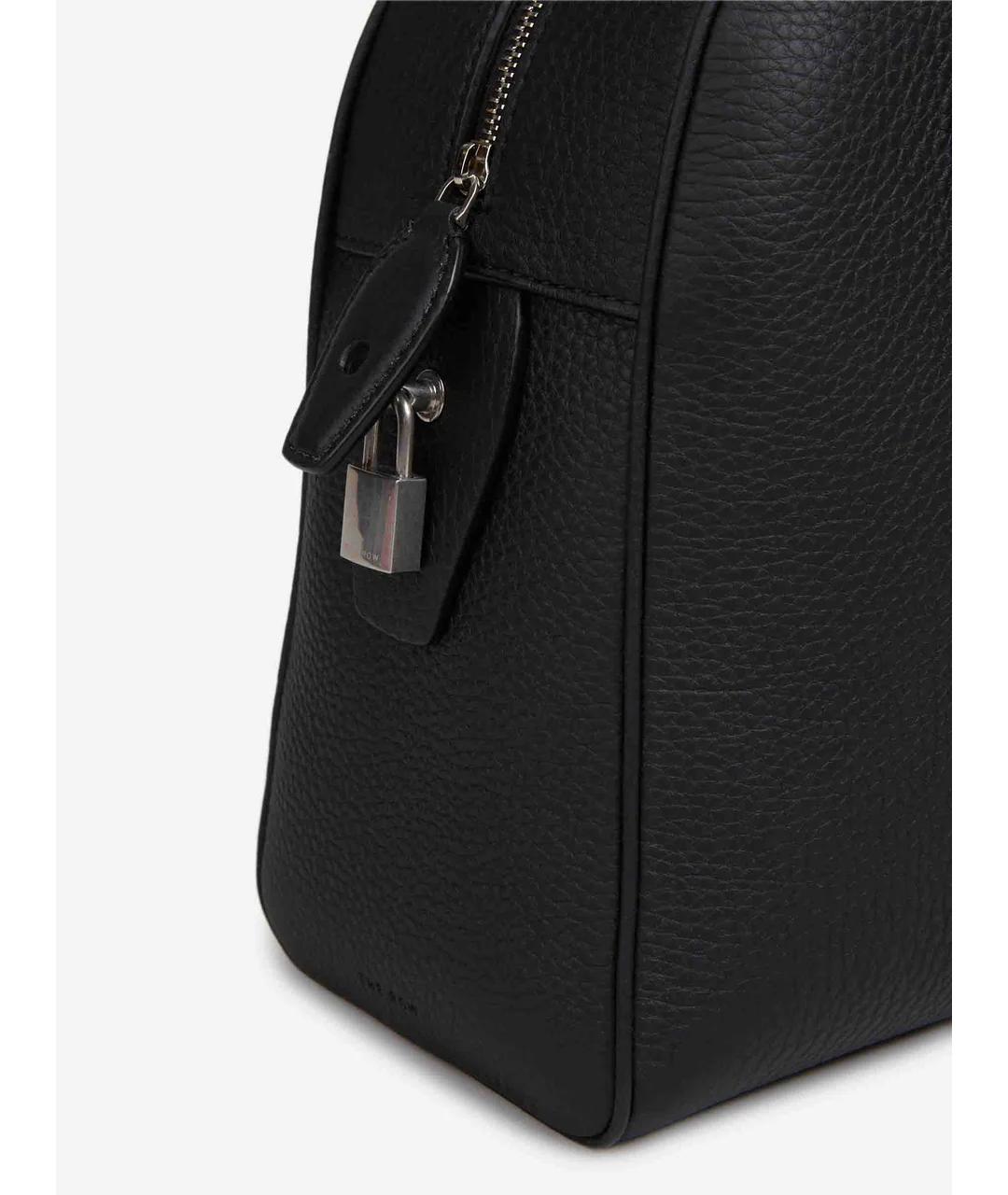 THE ROW Черная кожаная сумка с короткими ручками, фото 5