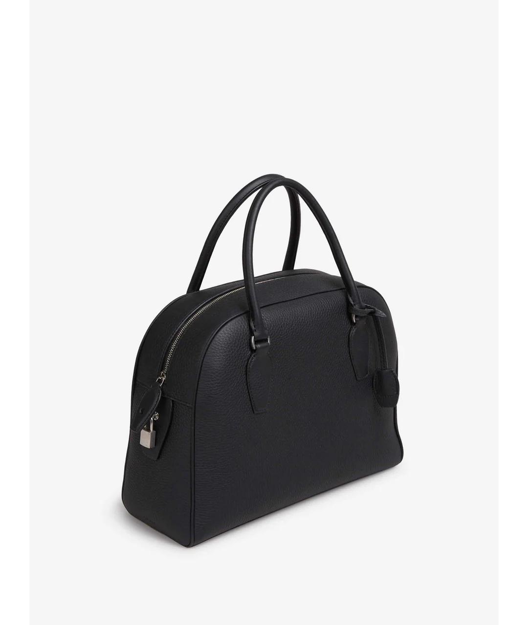 THE ROW Черная кожаная сумка с короткими ручками, фото 2