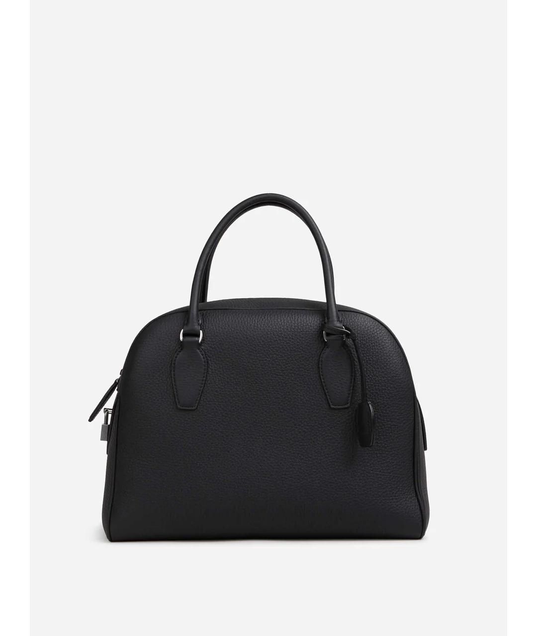 THE ROW Черная кожаная сумка с короткими ручками, фото 6