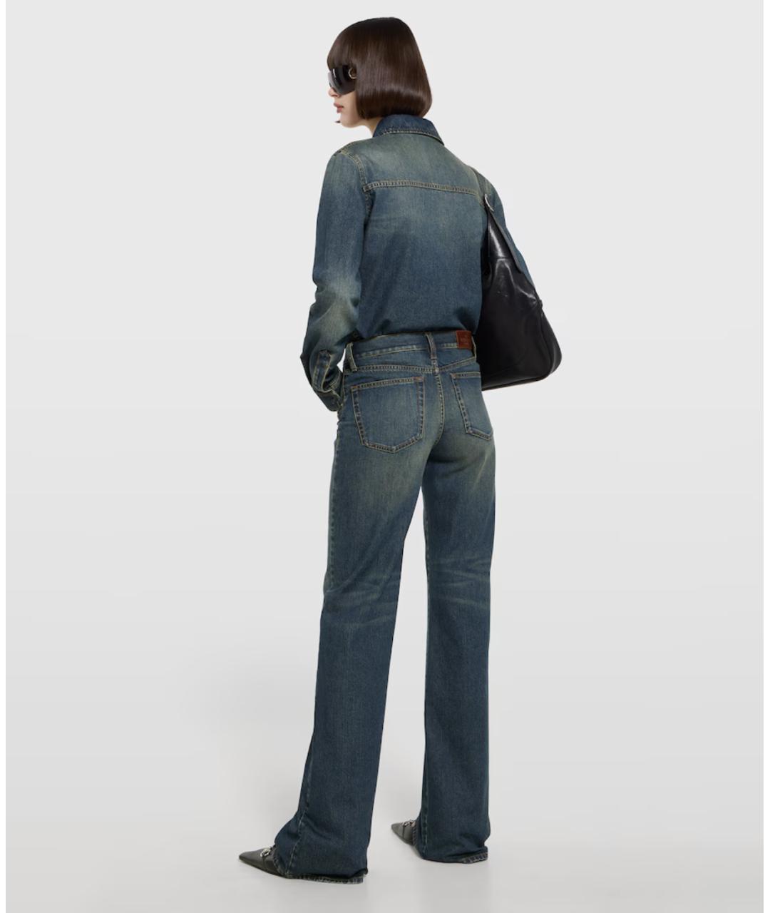 GUCCI Синие хлопковые прямые джинсы, фото 4