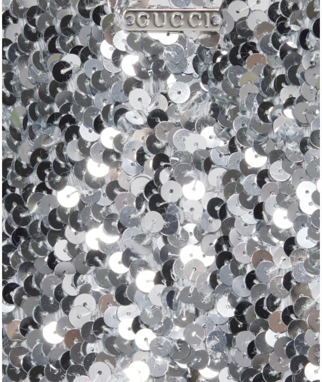 GUCCI Серебряное ацетатное коктейльное платье, фото 5