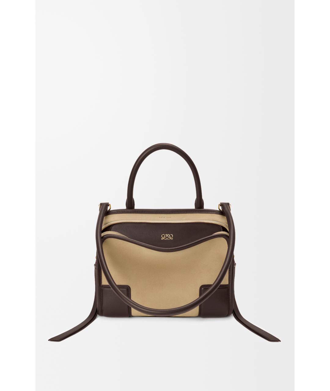 LOEWE Бежевая замшевая сумка тоут, фото 3