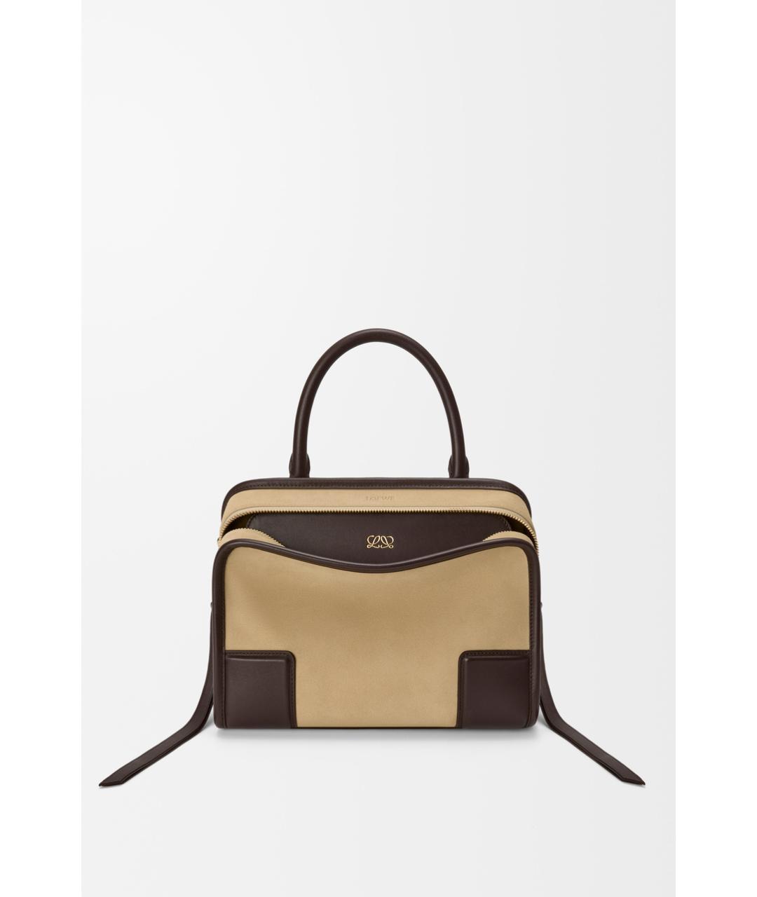 LOEWE Бежевая замшевая сумка тоут, фото 6