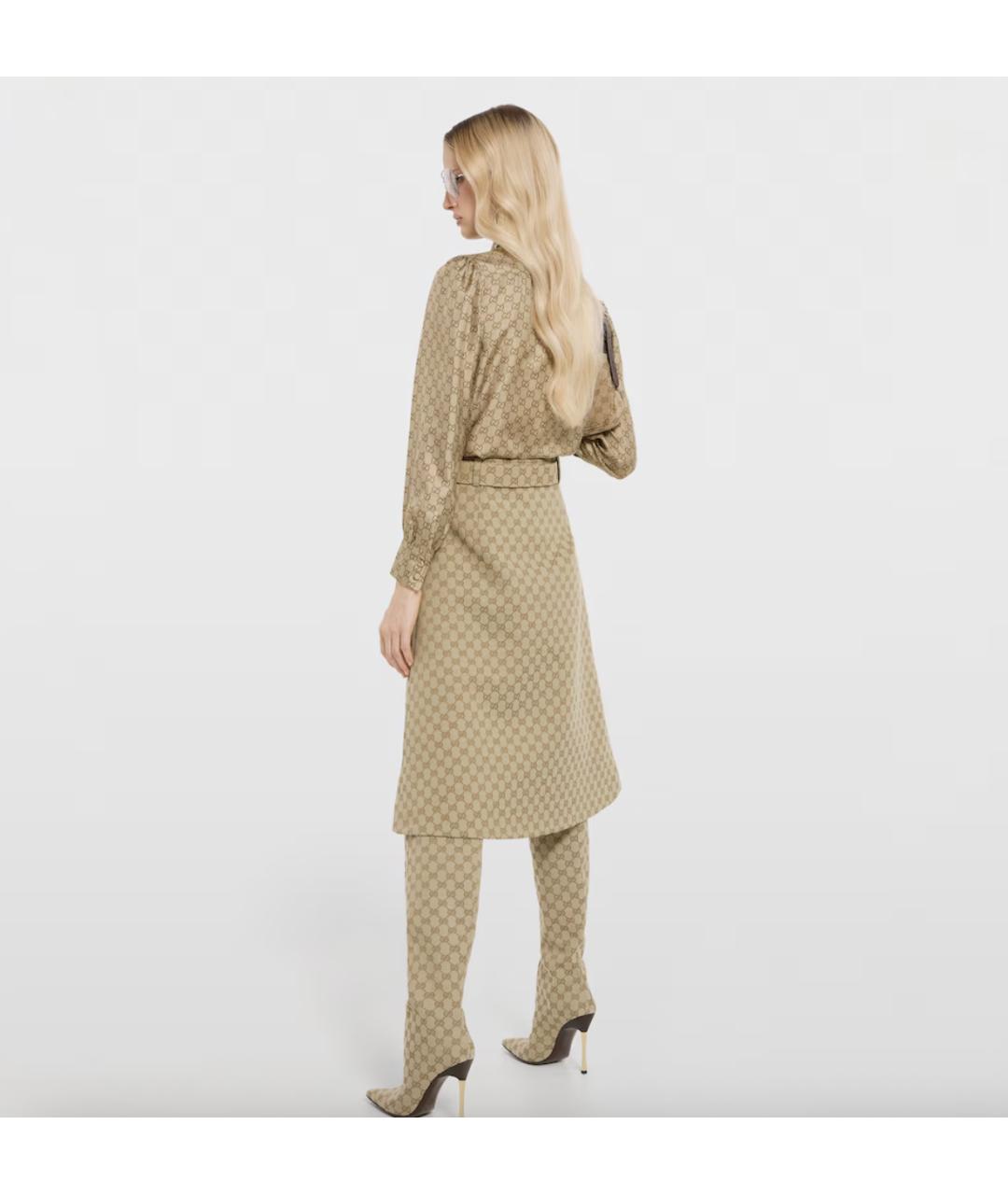 GUCCI Коричневая шелковая блузы, фото 4