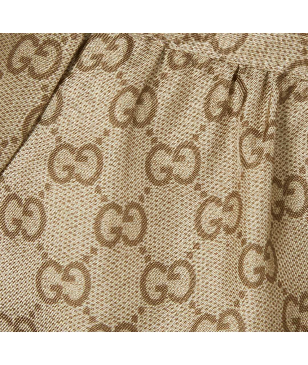 GUCCI Коричневая шелковая блузы, фото 5