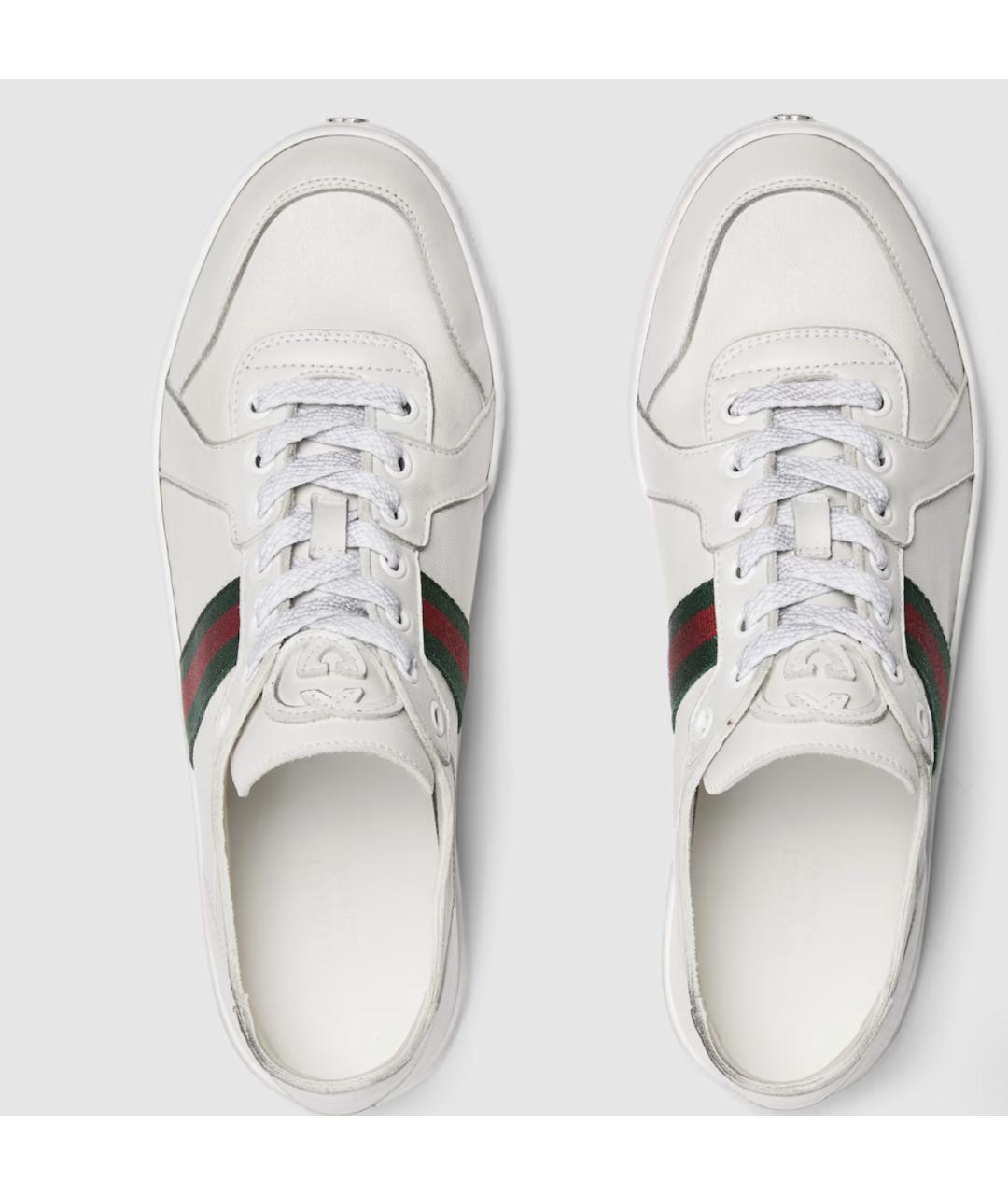 GUCCI Белые кожаные кеды, фото 5