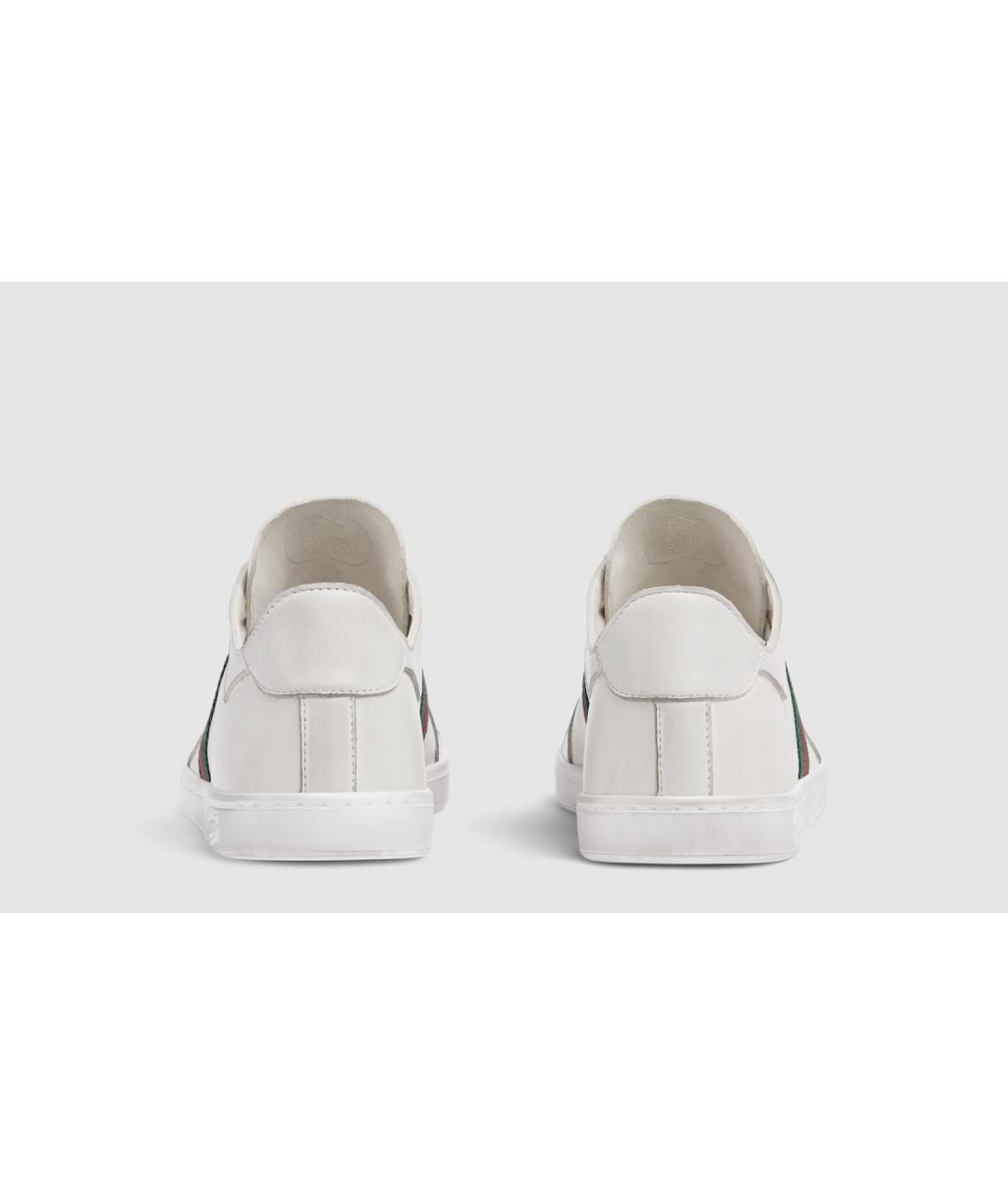 GUCCI Белые кожаные кеды, фото 4