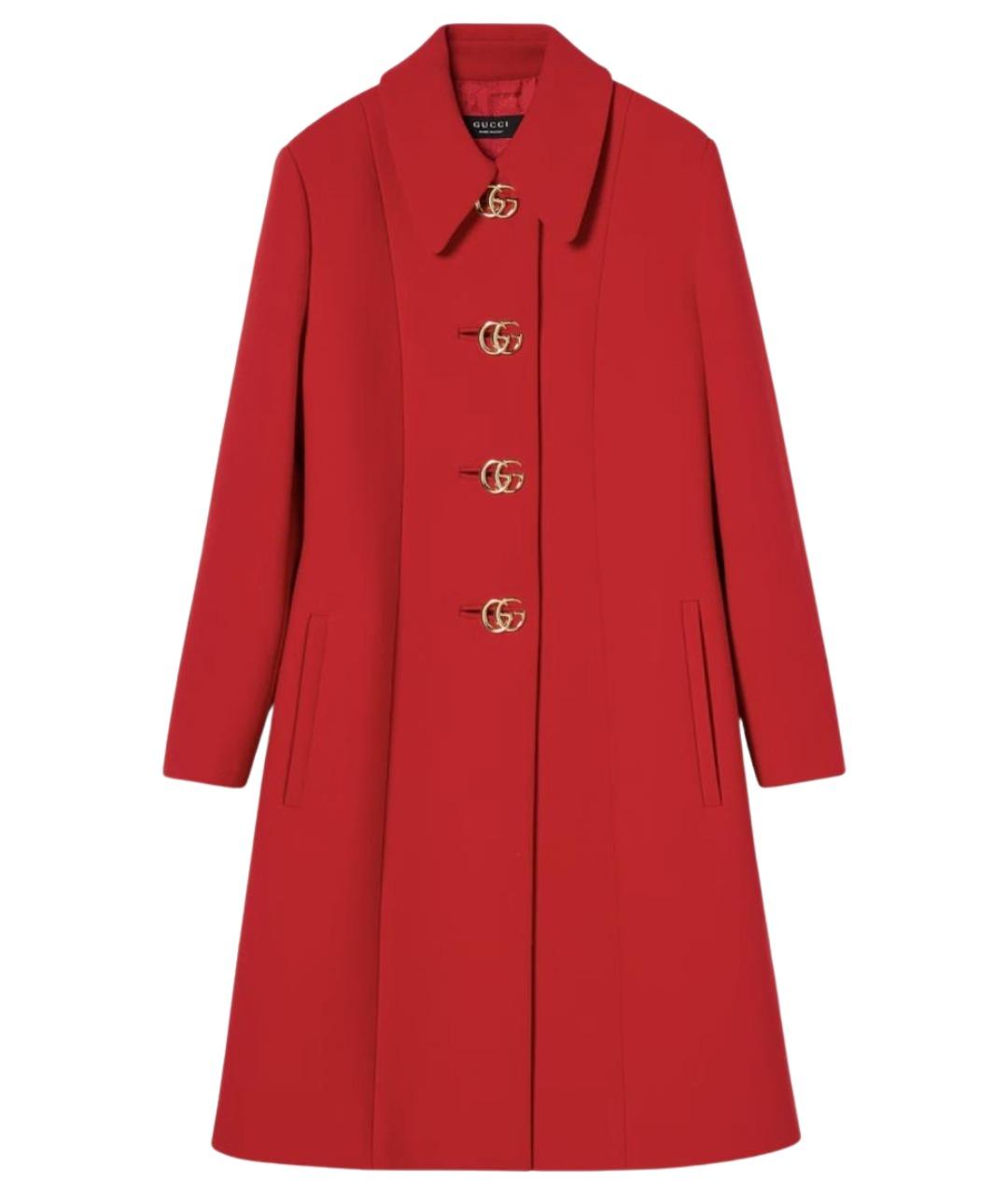 GUCCI Красное шерстяное пальто, фото 1