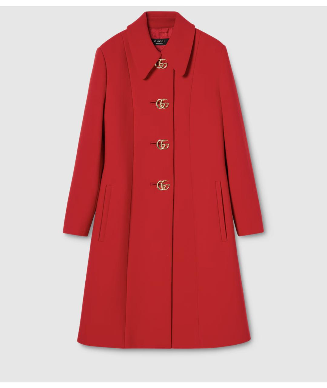 GUCCI Красное шерстяное пальто, фото 5