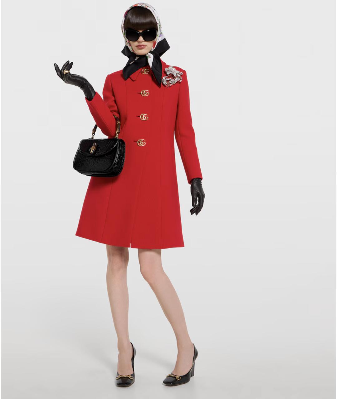 GUCCI Красное шерстяное пальто, фото 2