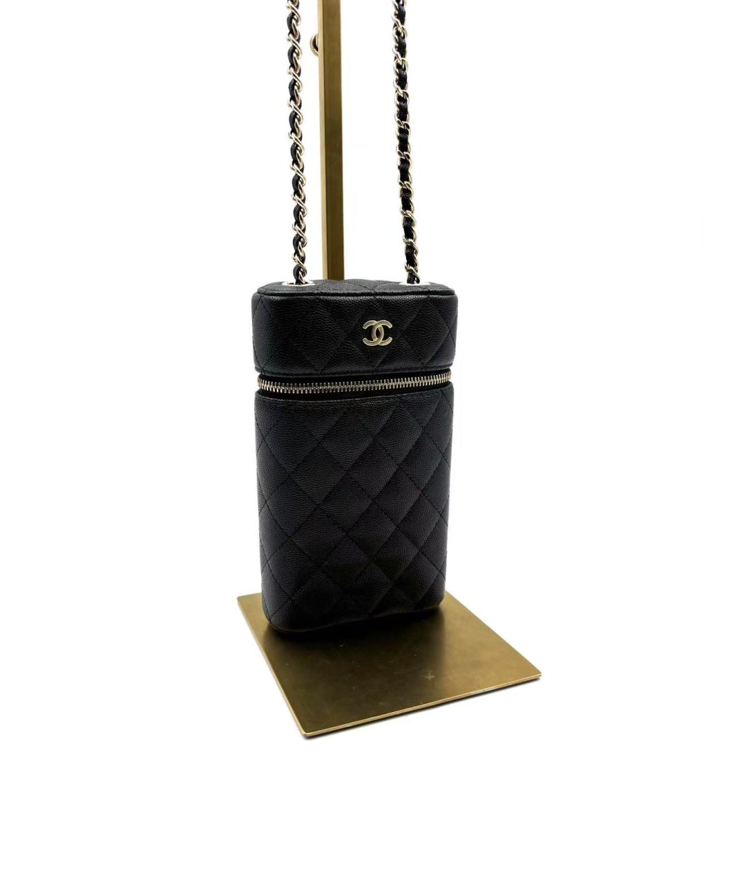 CHANEL Черная кожаная сумка через плечо, фото 4