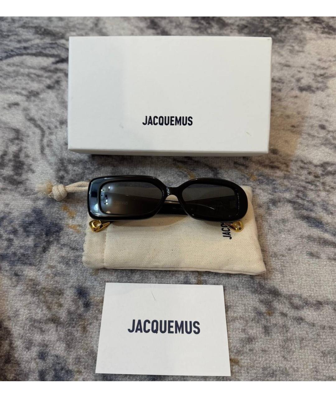 JACQUEMUS Черные пластиковые солнцезащитные очки, фото 4