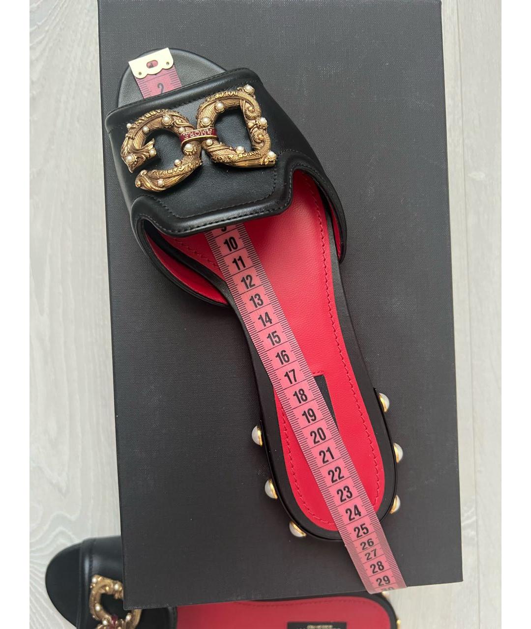 DOLCE&GABBANA Черные кожаные сандалии, фото 7