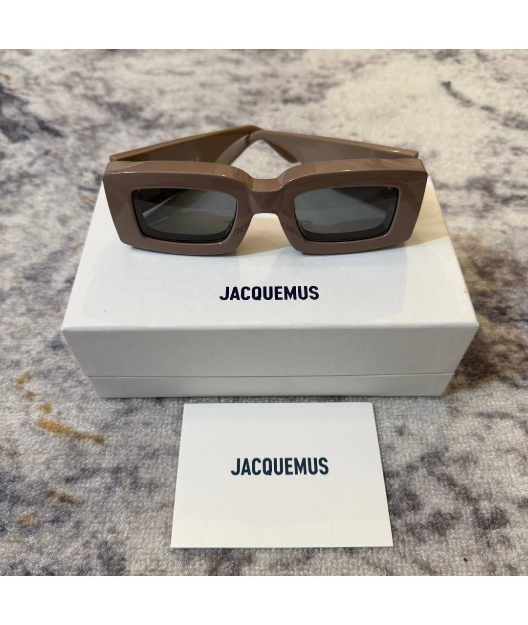 JACQUEMUS Коричневые пластиковые солнцезащитные очки, фото 6