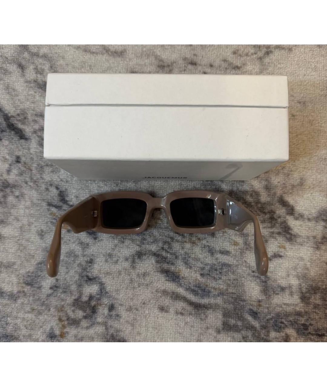 JACQUEMUS Коричневые пластиковые солнцезащитные очки, фото 5