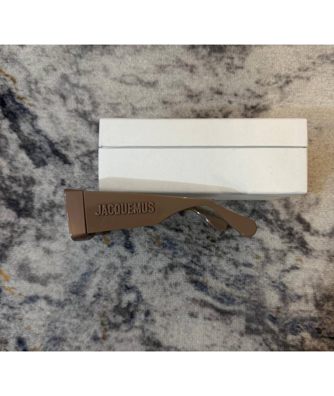 JACQUEMUS Коричневые пластиковые солнцезащитные очки, фото 4