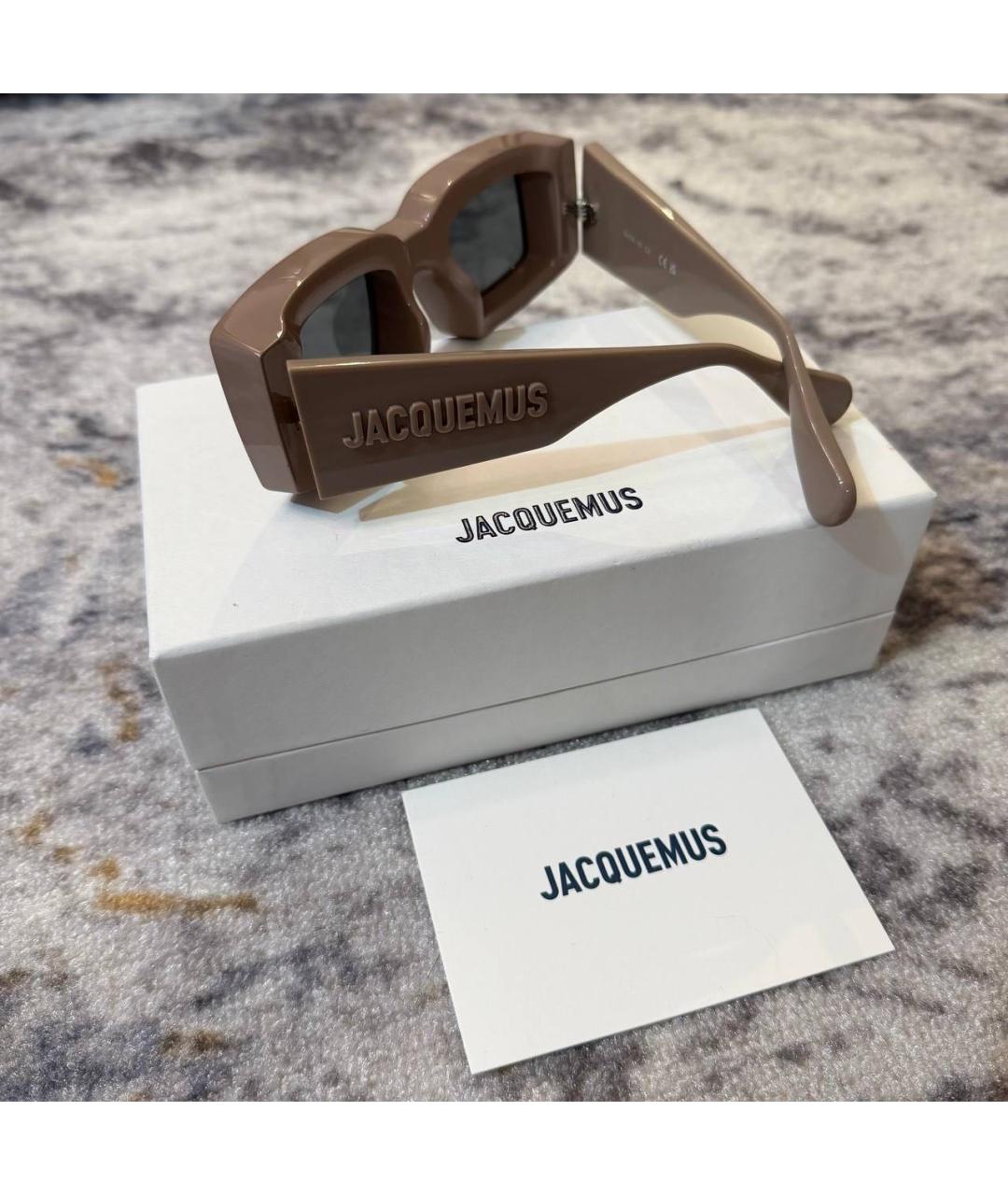 JACQUEMUS Коричневые пластиковые солнцезащитные очки, фото 3
