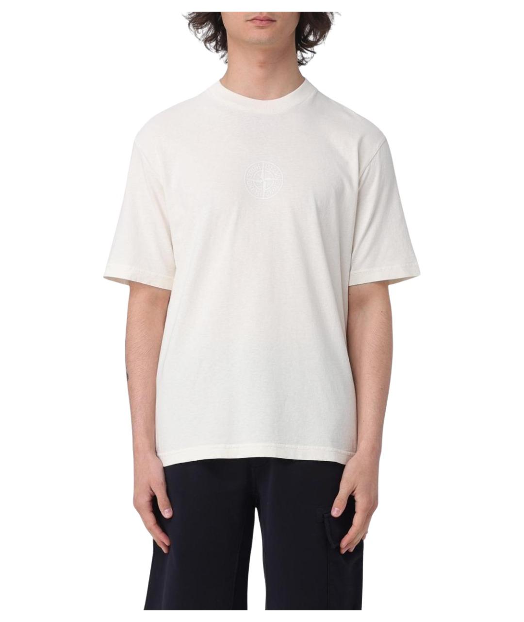 STONE ISLAND Бежевая футболка, фото 1