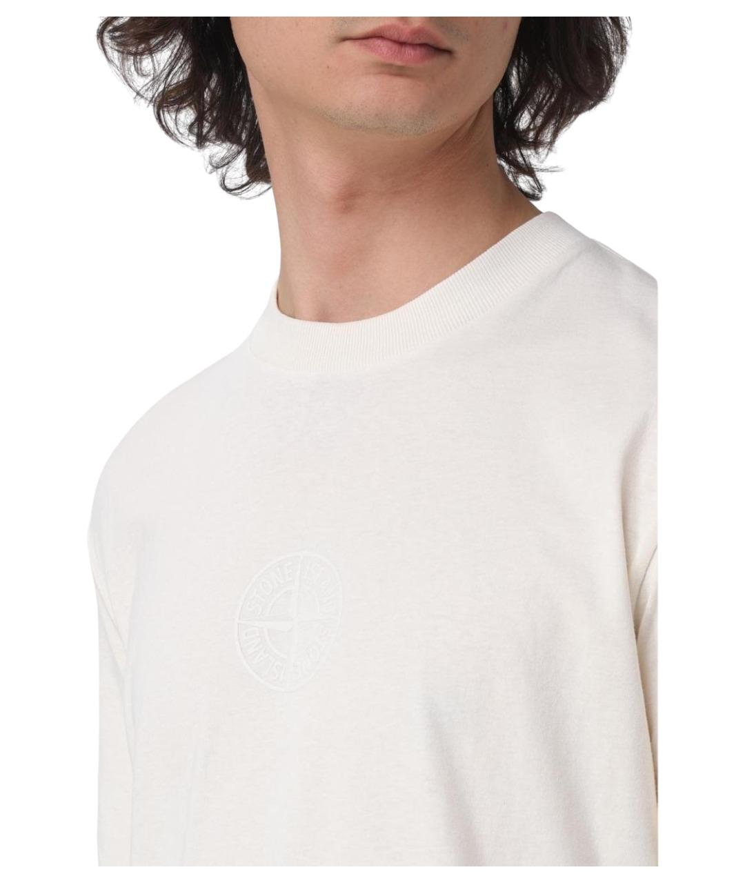 STONE ISLAND Бежевая футболка, фото 3